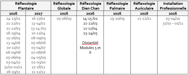 Calendrier 2026 2027
